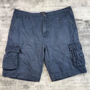 Foot Locker Mens Navy Blue Cotton Cargo Shorts Size 36 Utility Gorpcore Pockets‎